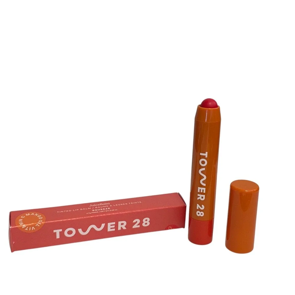 Tower 28 JuiceBalm Tinted Lip Balm Squeeze Pink Coral Glossy 0.09oz New in Box